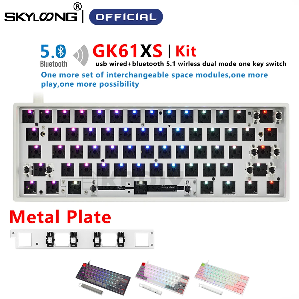 Комплект механической клавиатуры SKYLOONG GK61 GK61X GK61XS 60% для самостоятельной сборки, беспроводной игровой Bluetooth RGB переключатель MX Hot Swap для MAC WIN