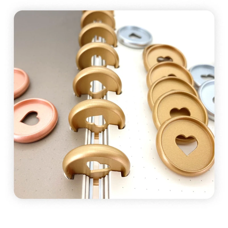 Planner Discs Binding Rings for Mushroom Hole Discbound Notebook Matte Loose-leaf Button Heart Shape Ring Binder