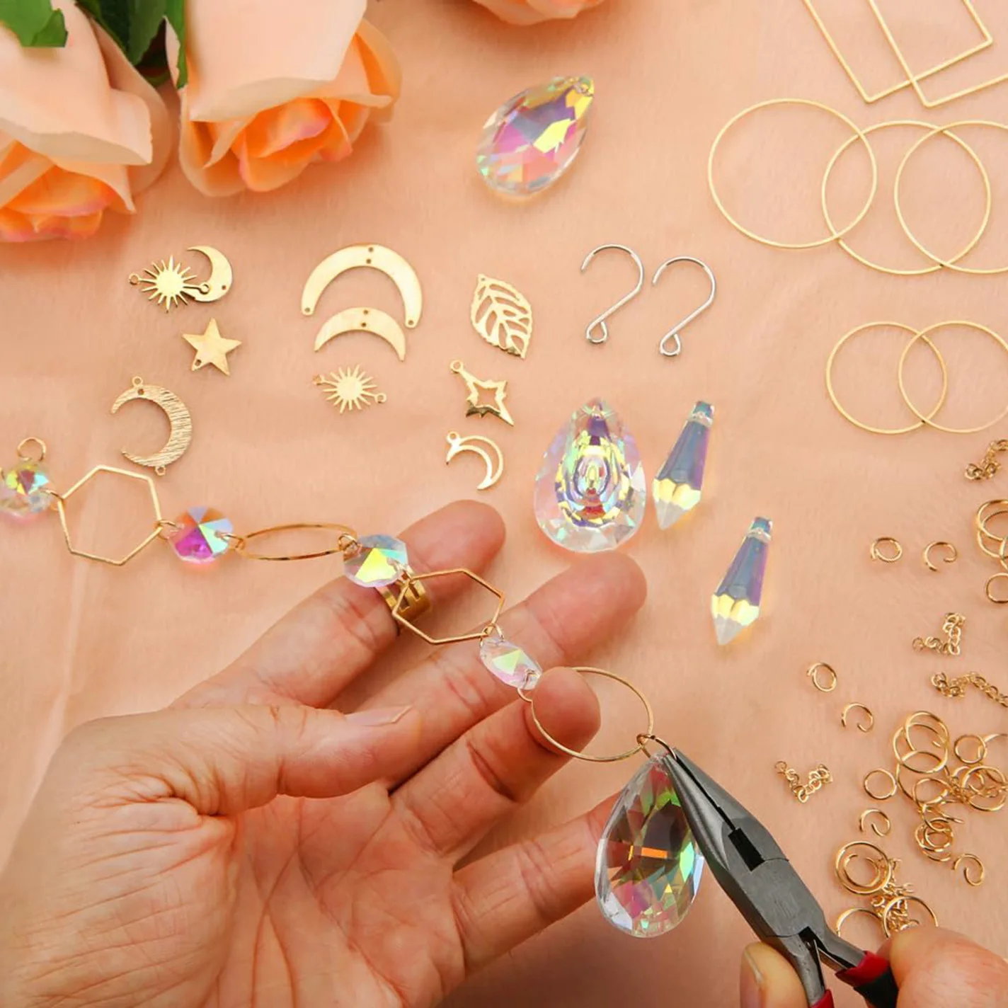 DIY Suncatcher Craft Kit - 200 Piece Set for Home Decor & Window Art