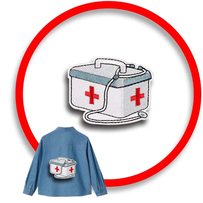 

1Pcs Patch Stickers Iron On Patches for Clothing Sewing Medical Hospital Embroidery Fusible Applique Badge Bag Decoration Stripe