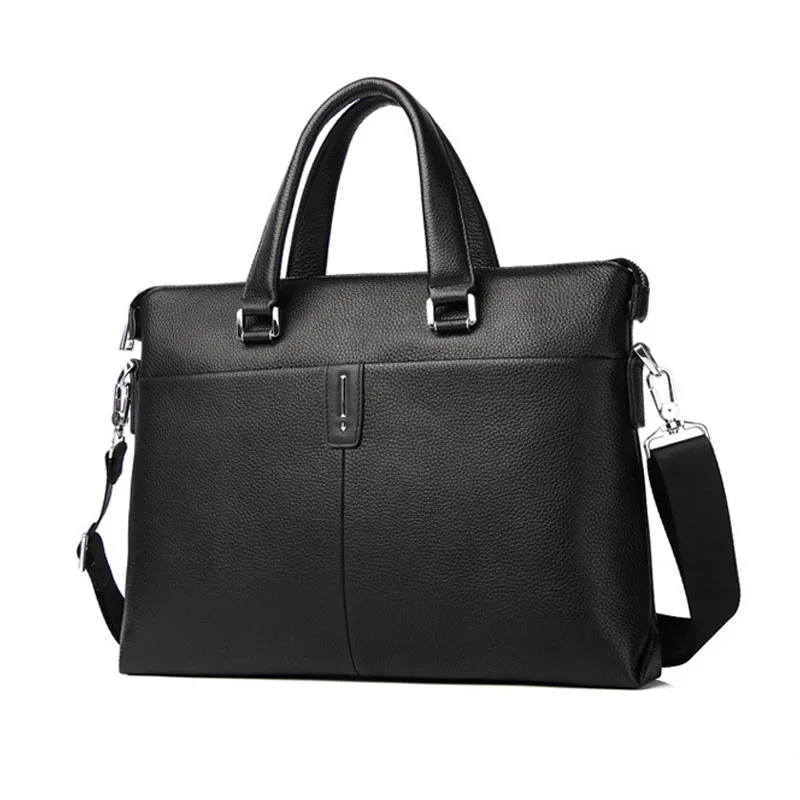 

AETOO Genuine leather Business leisure commuting upscale men's hand purified leather 14 "computer briefcase Cross-body one shou