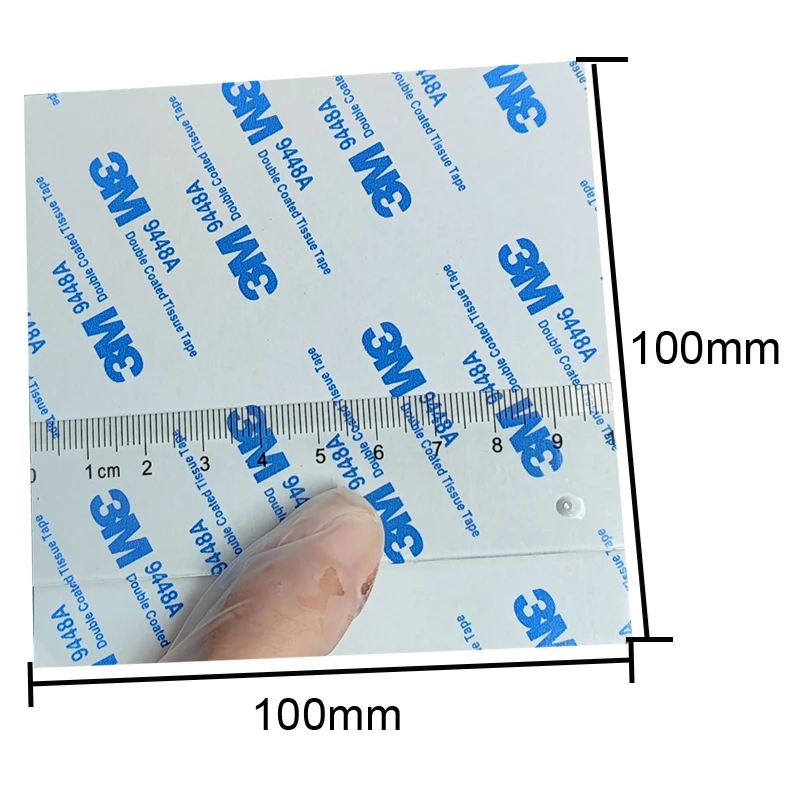 10pcs 2mm thick, 100mmx100mm Double Sticky Foam Mounting Tape with 3M 9448 glue, Black Foam, around 4