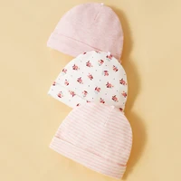 3 Sets of Baby Girls Hats and Gloves 100% Cotton Soft and Comfortable Preventing Scratches On The Face Fashionable Simple 4
