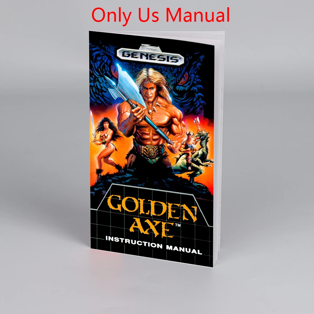 Golden Axe 1 2 USA Manual for Sega 16 bit Megadrive Genesis