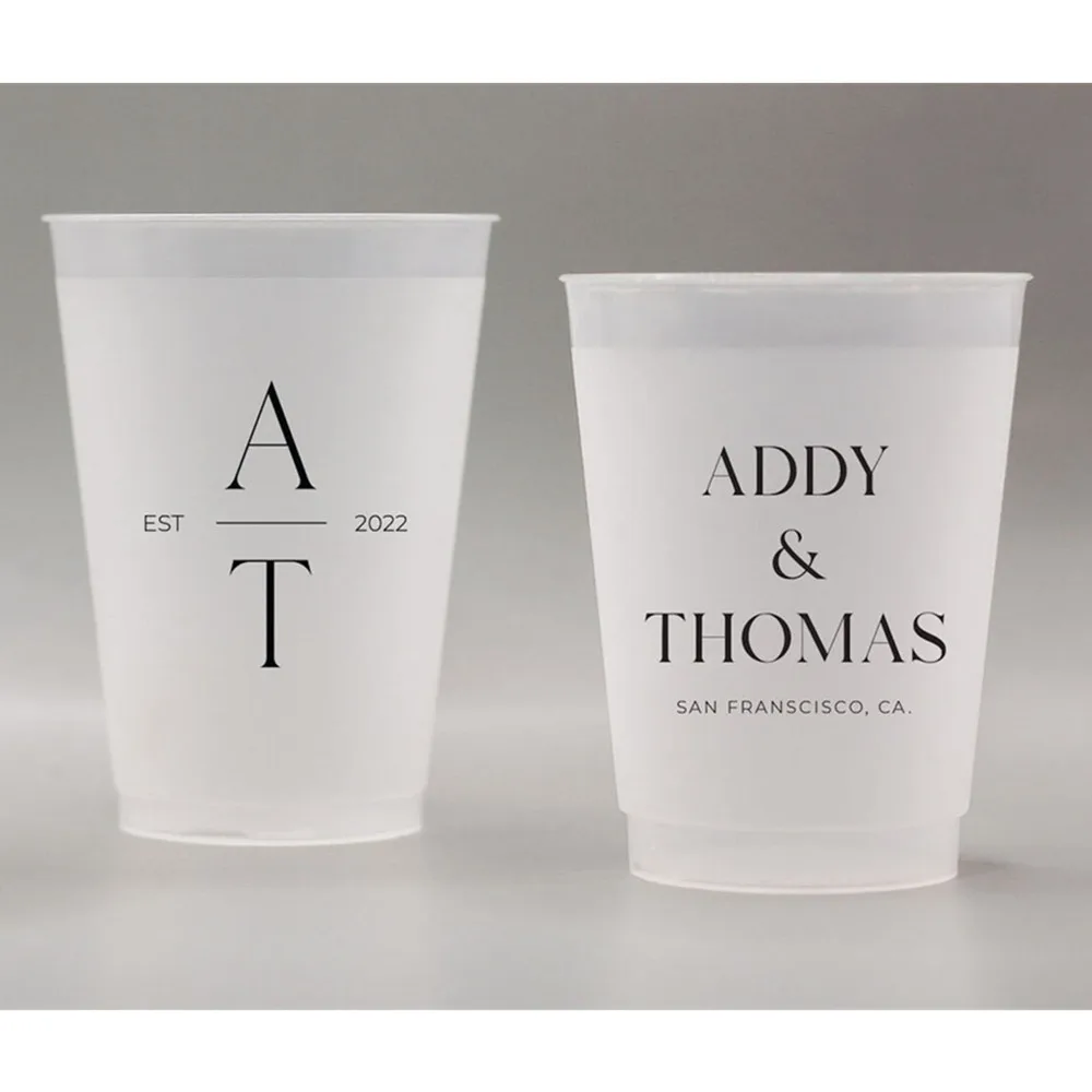 Tazze Flessibili Infrangibili Smerigliate Personalizzate, Tazze Personalizzate Per Bomboniere, Bomboniere, Matrimoni Minimalisti, Matrimoni Moderni