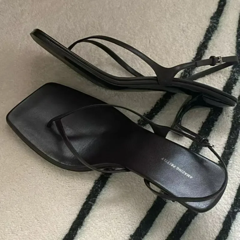 Kitten High Heels Sandals Women Flip Flops Square Toe Shoes Slippers Clip Toe Designer Summer Sexy Fashion Dress Pumps women sandals women high heels