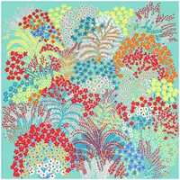130CM Silk Scarf Women Large Shawls Colorful Flowers Print Stoles Square Bandana Big Kerchief Scarf Female Foulards Hijab 1