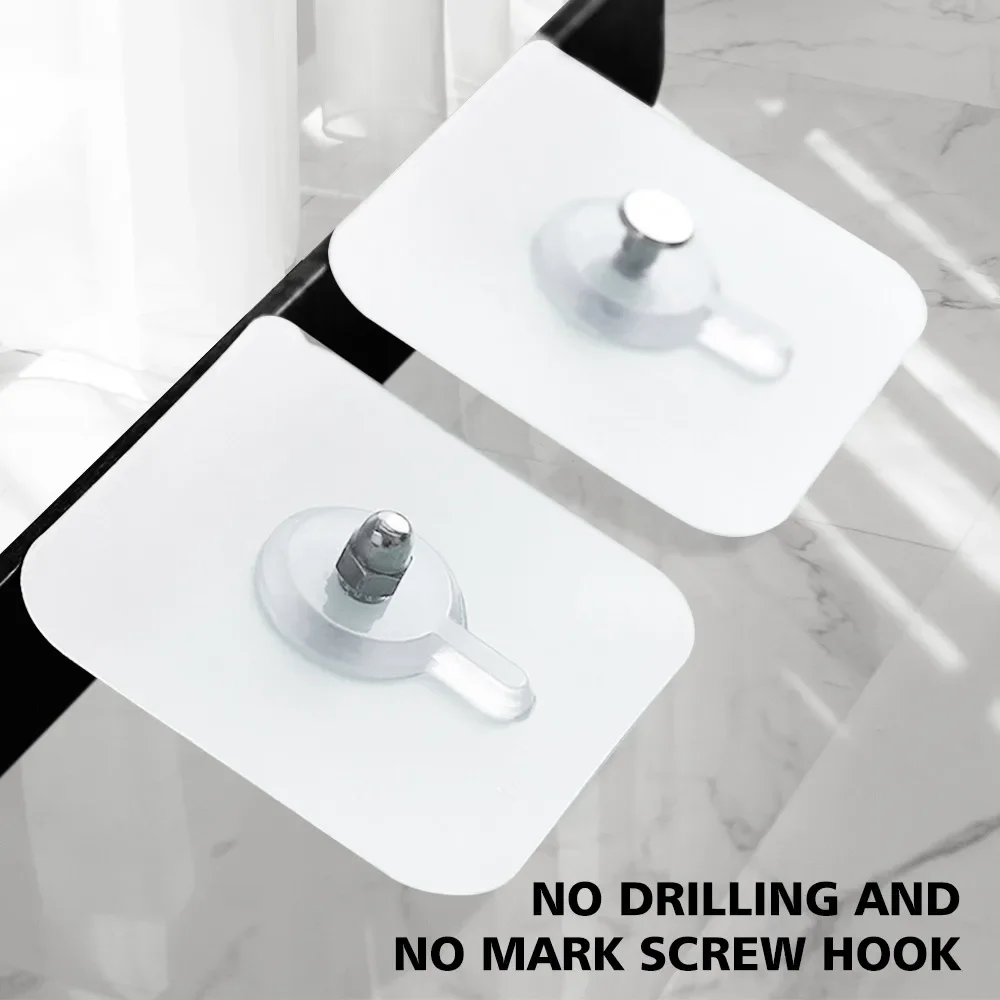 

5/10pcs PVC Strong Adhesive Nails Wall Poster Seamless Wall Hook Waterproof Durable Transparent Kitchen Bathroom Screw Hanger