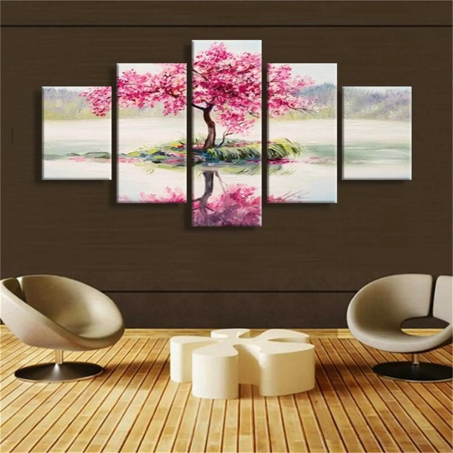 

5 Piece Red cherry Art Prints On Canvas for Living Room Home Decor Unframed 5 Panel HD Print Pictures Wall Poster No Framed
