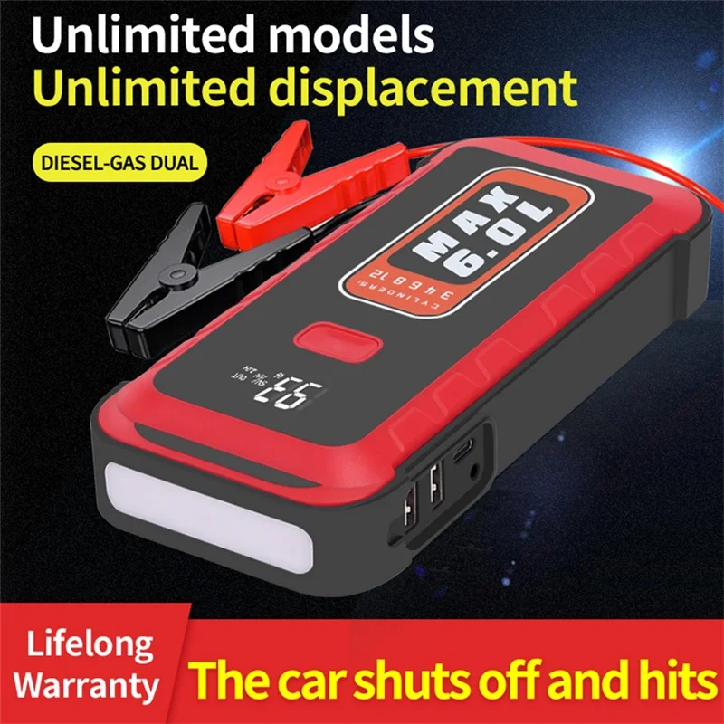 

25800mAh 2500A Car Jump Starter Power Bank Starting Device Portable Car Battery Booster Charger 12V Auto Emergency Battery Start