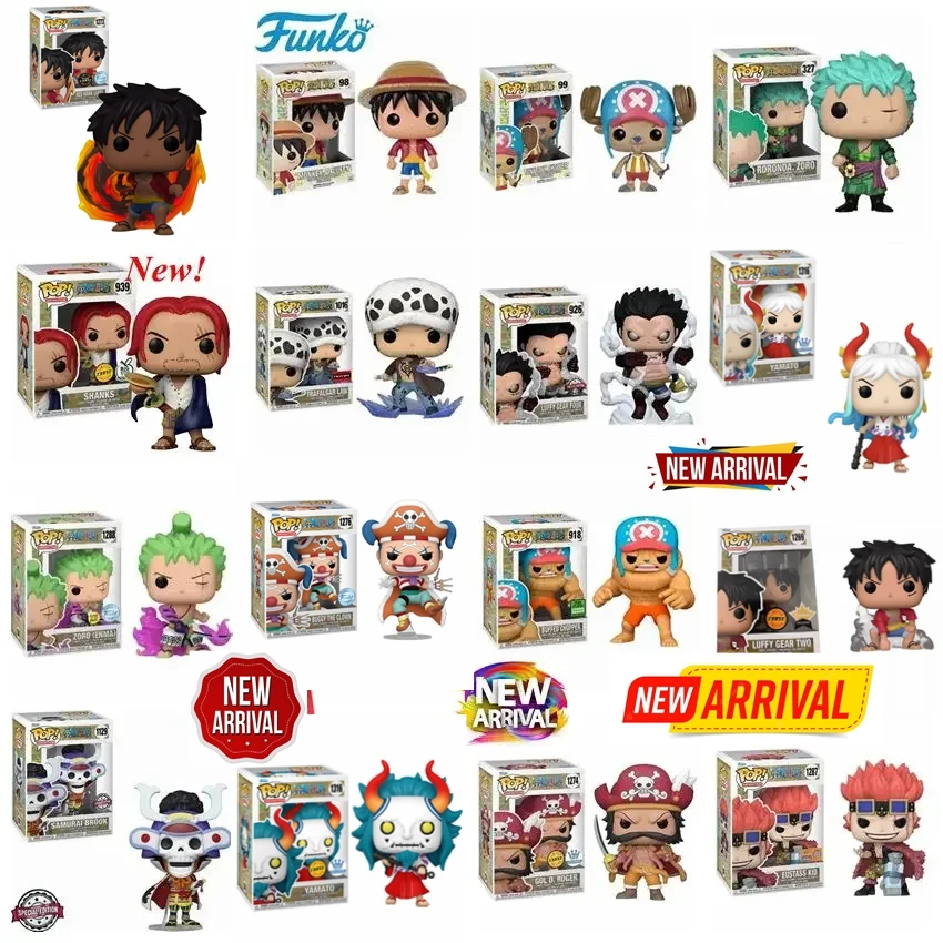 2024 Nuevo FUNKO POP ONE PIECE Estilos completos Red Hawk Luffy Gear Two 1269 1273# Buggy the Clown 1276# Yamato 1316# Figura Modelo de juguete