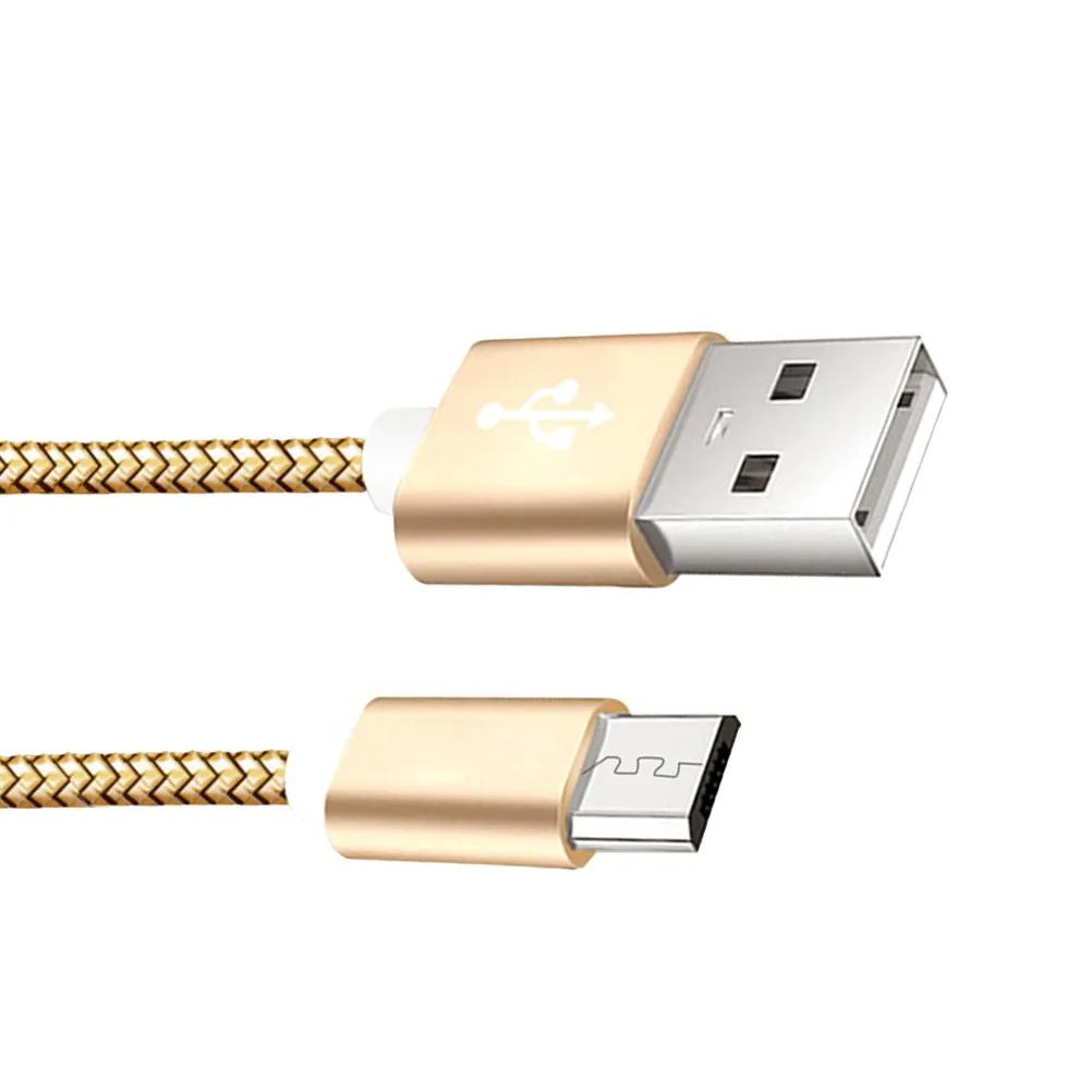 마이크로 USB 나일론 편조 충전 케이블 빠른 데이터 동기화 휴대폰 태블릿용 고강도 알루미늄 케이싱 마이크로