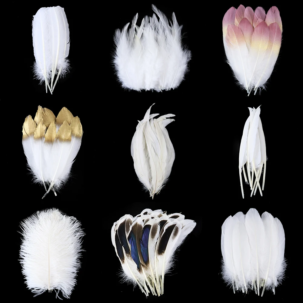 NaturalWhiteFeathersforCraftsWeddingPartyHomeDecorationOstrich