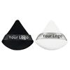 Customize Logo Reusable Microfib Cotton Makeup Triangular Remover Pads Loose Powder Puff Fan-shaped Makeup Beauty Tool on Tag 1