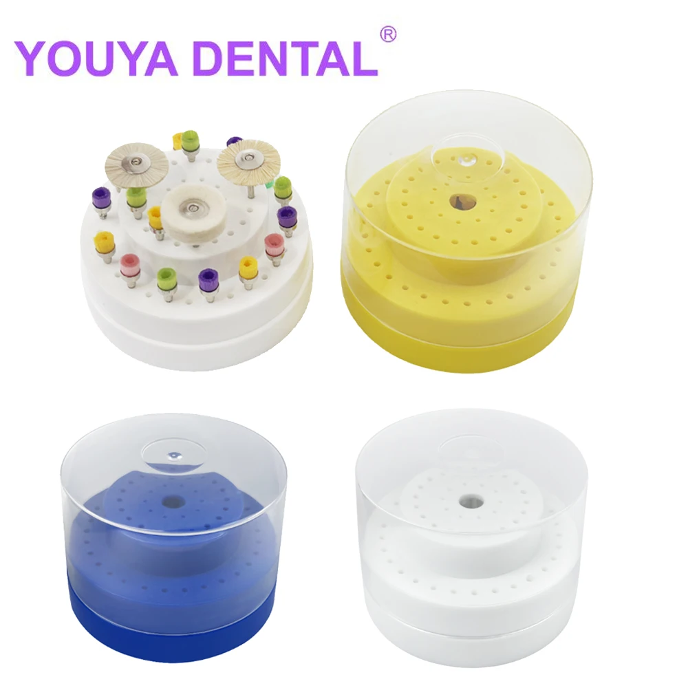 

1Pcs 60 Holes Nail Grinding Head Stand Box Burs Block Case Box Dental Round Plastic Bur Holder Dentistry Lab Tools