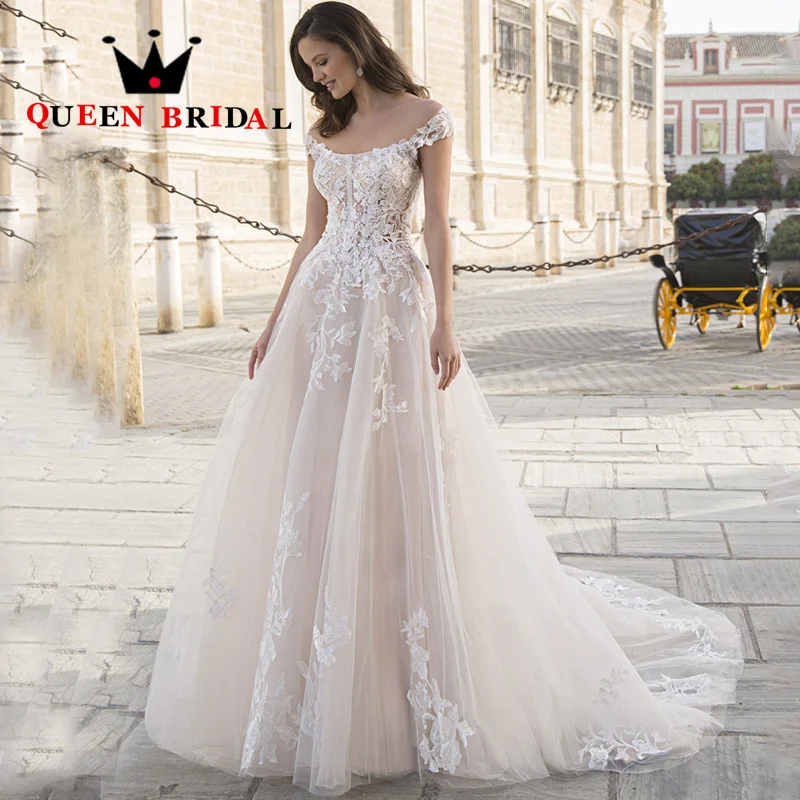 

Graceful Appliques Wedding Dress 2023 Off The Shoulder A Line Backless Floor Length Bridal Gowns Vestidos De Novia Custom C49X