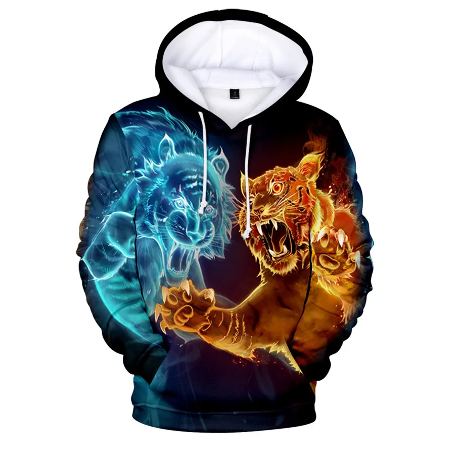 Brand Fashion Hoodies Premium Tiger Skin 3D Printed Mens Sweatshirt Unisex Long Sleeve Pullover Casual Jacket Autumn Winter Coat