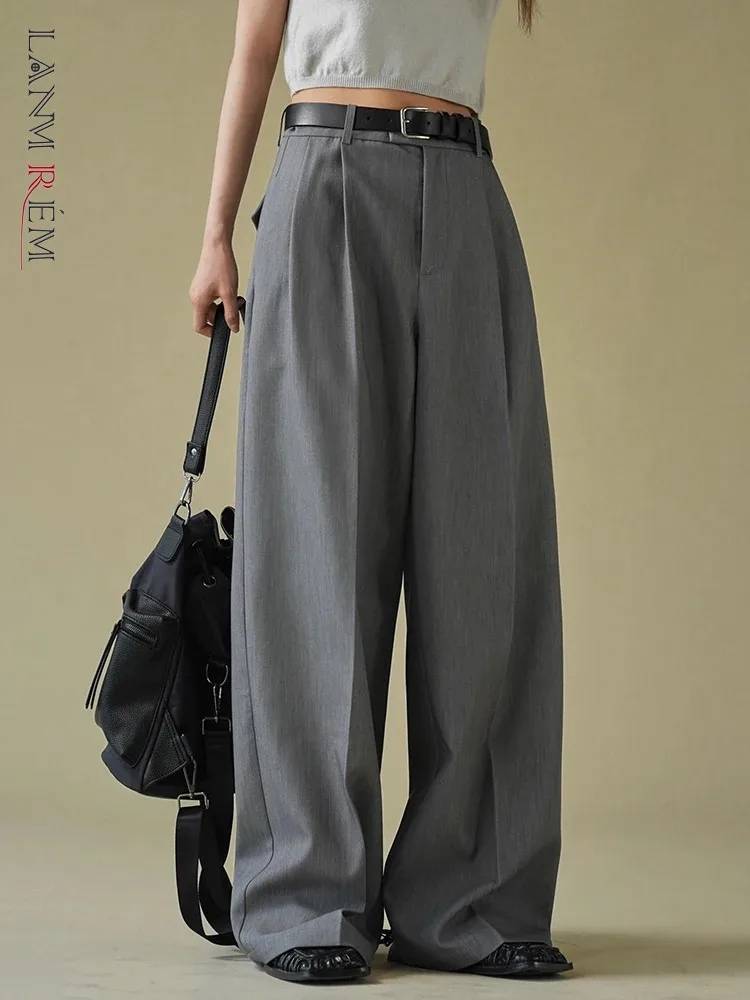 LANMREM 2019 Antumn New Casual Fashion Women Loose Plua Solid Color Pleated Shirt Seven-point Sleeve TC088