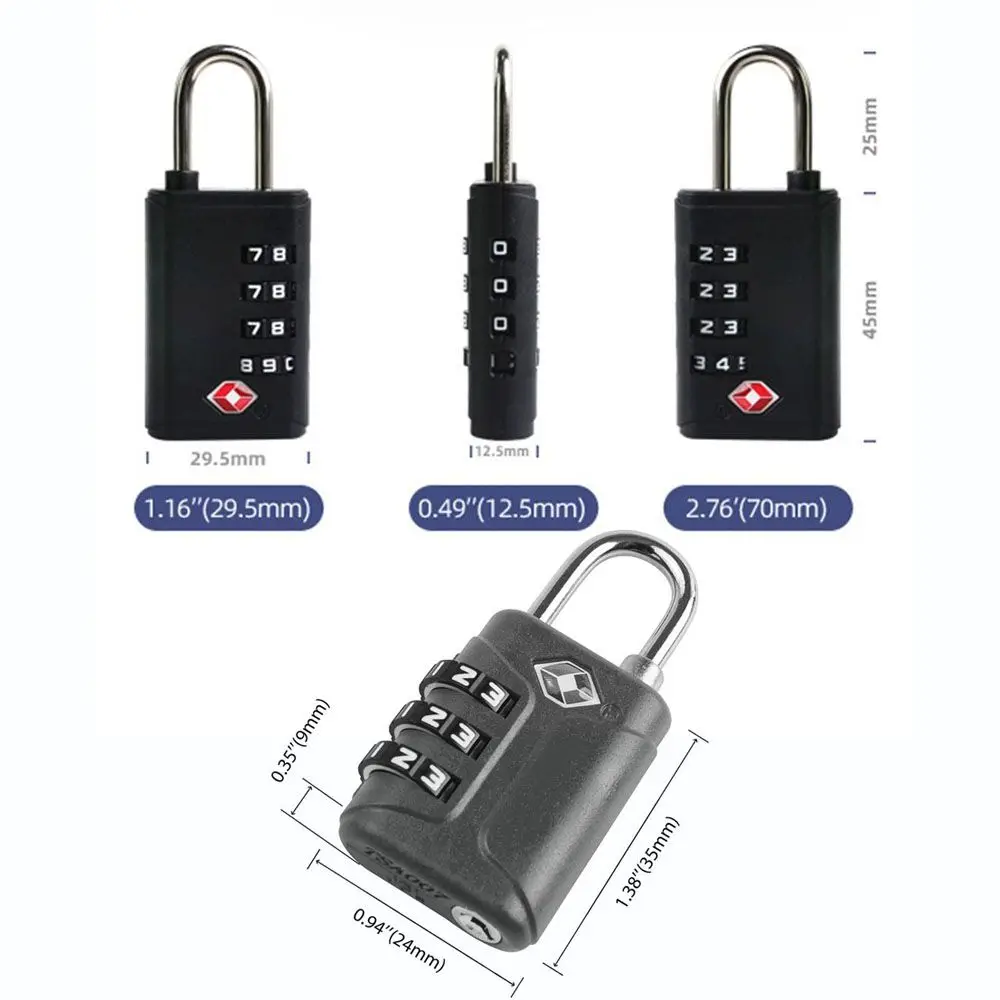 Secure 3-Digit Combination Travel Lock