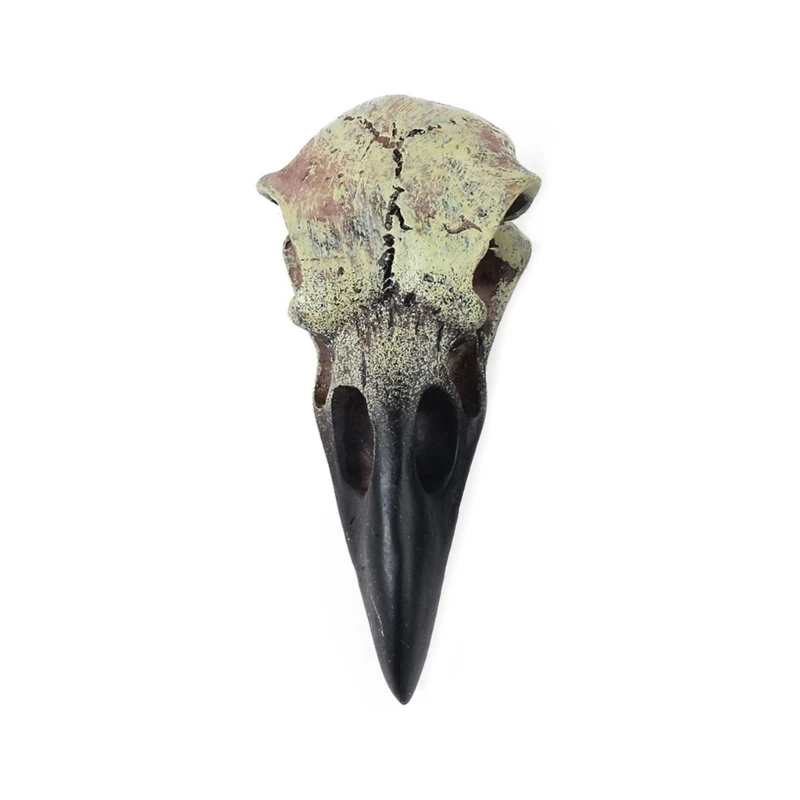 Crow Skull Necklace for Adult Halloween Goths Jewelry Resin RavenSkull Pendant Party Decorations Novelty Jewelry Gift crow skull necklace