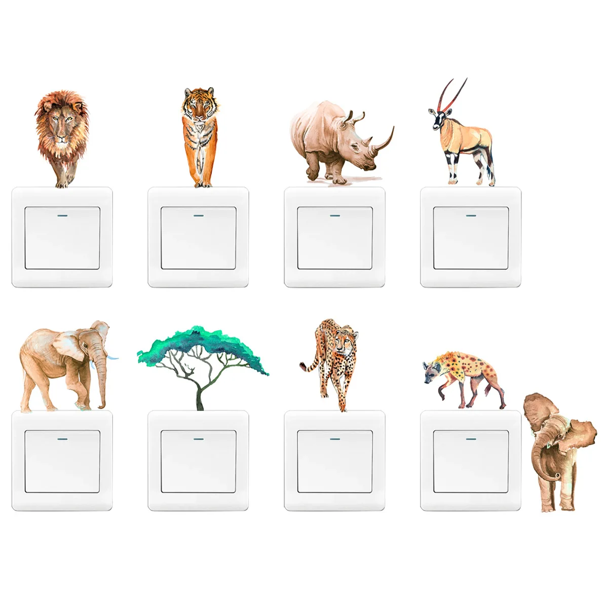 

Hot Selling Multiple Creative Stickers Light Switch Wall stickers For DIY Home Decoration Cartoon Animals Wall Decals PVC Mural