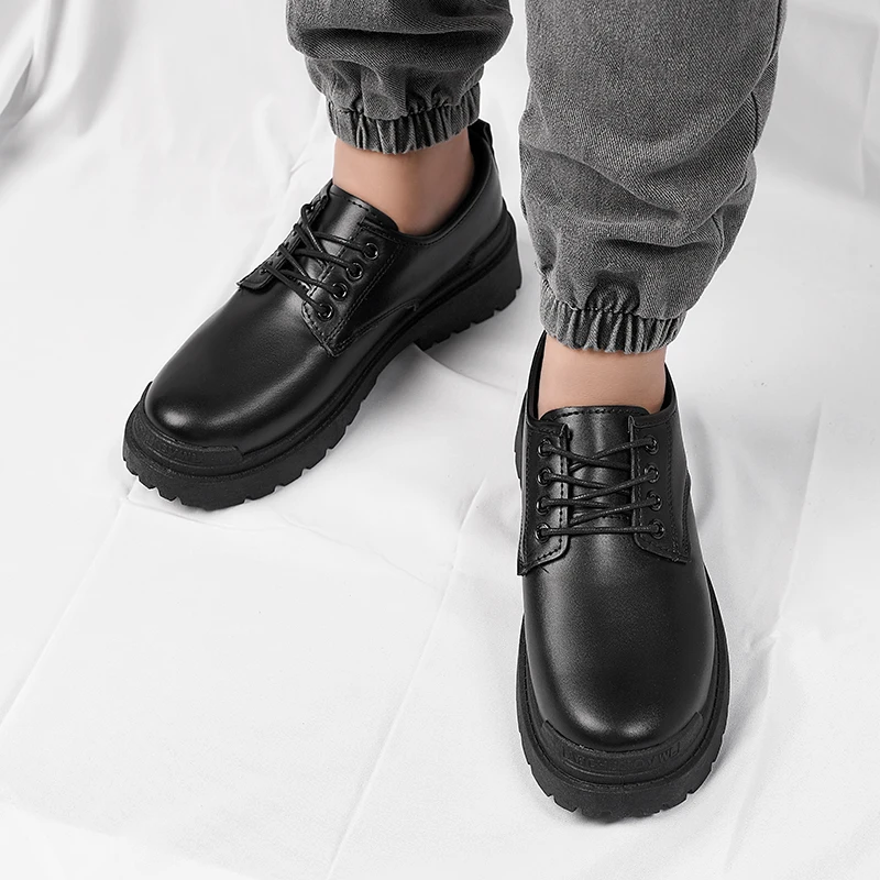 Fashion Leather Mens Casual Shoes Breathable Business Lace-Up Handmade Shoes Hot Sale Brand Classic Men Shoes Flats Moccasins 5