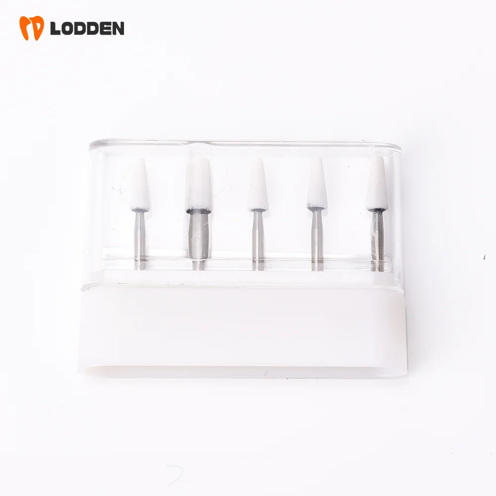 LODDEN 5 Stück Dental-Polierbohrer aus weißem Stein, Kegel-/Flammen-/runde Form, Abriebbohrer, FG zum Polieren, Füllen von Verbundwerkzeugen – Detail 14