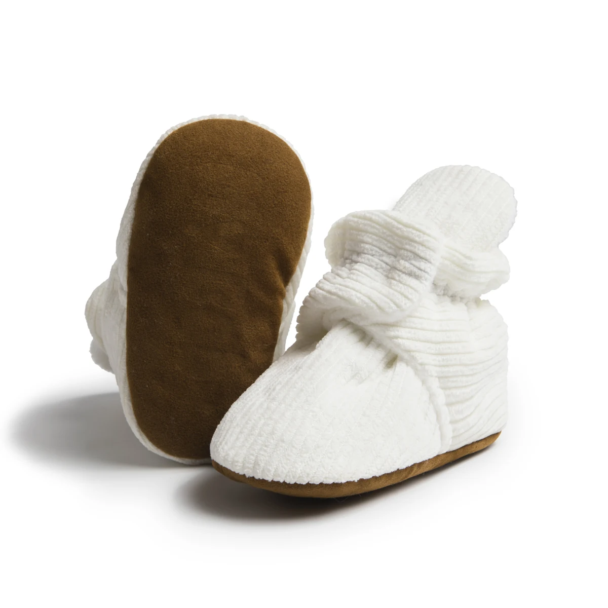 KIDSUN Baby Boy Girl Booties Newborn Fluff Toddler First Walkers Cotton Comfort Soft Anti-slip Infant Crib Shoes Socks Warm 2