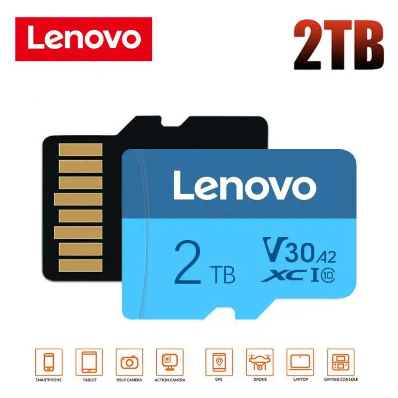 

Lenovo Memory Card 2TB 1TB 256GB Micro TF SD Cards 128GB High Speed Mini SD Card Class 10 512GB SD/TF Flash Memory Card For Ps5