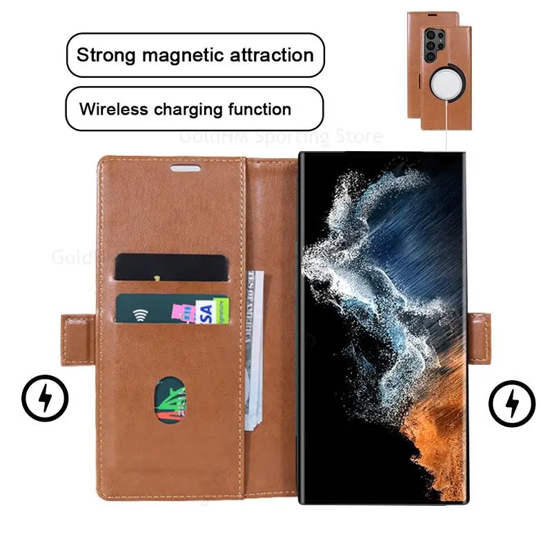 For Magsafe Case For OnePlus 12 10 Pro Magnetic Flip Leather Phone Case For OnePlus 9 10 Pro Wireless Charger Card Wallet Cover