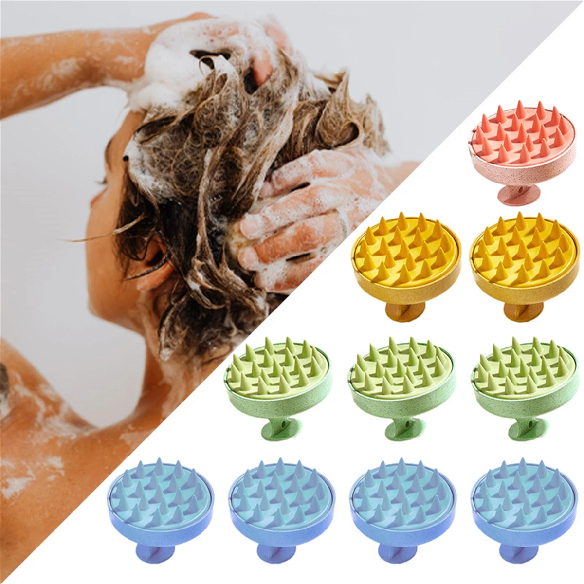 

Silicone Scalp Massager Shampoo Brush Scalp Care Hair Scrubber with Soft Silicone Bristles for All Hair Types