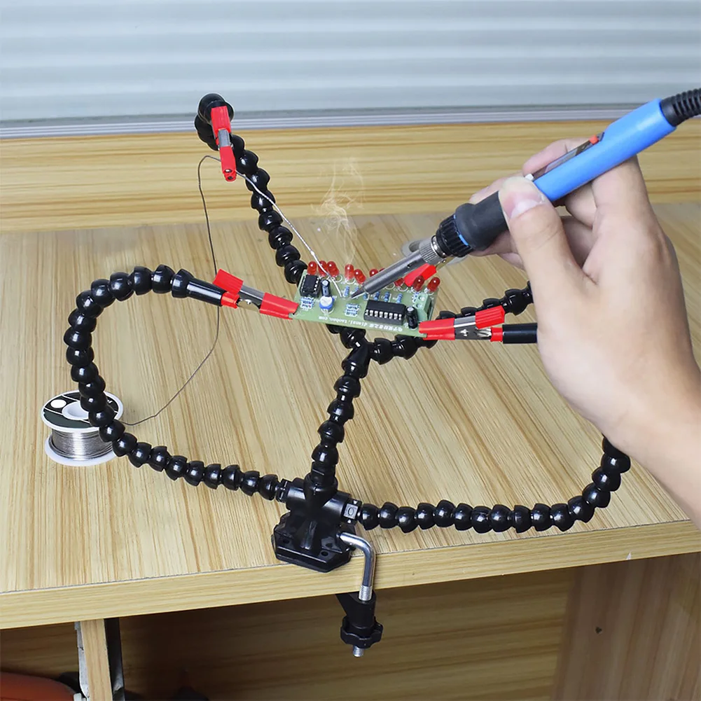 ABS Metal Soldering Third Hand Tool with Flexible Arms for Electronics Repair