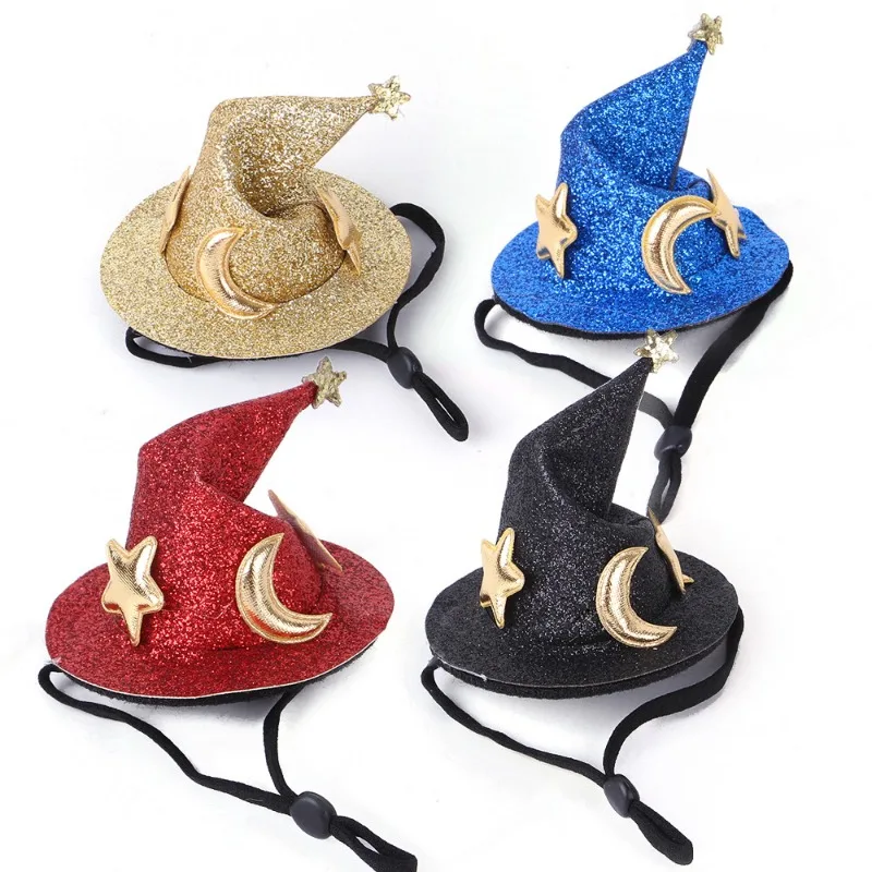 Mini Witch Hat for Small Animals Adjustable Pet Headgear Hamster Rat Hats Halloween Cosplay Clothing Guinea Pigs Assessories