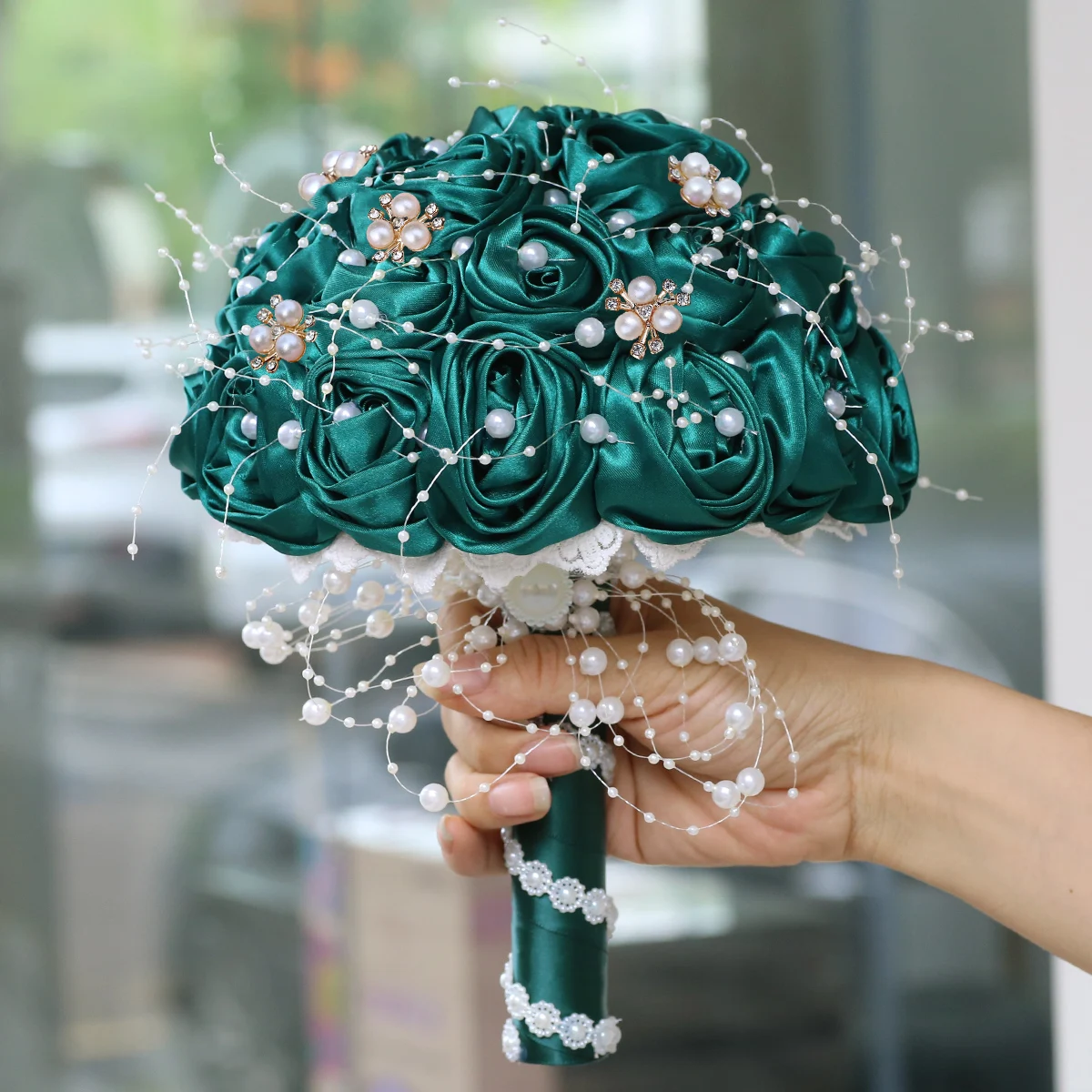 Fashion Royal Blue Bouquet For Wedding Decoration Rhinestone Bride and Bridesmaids Holding Flowers Marriage Party Bouquet W211