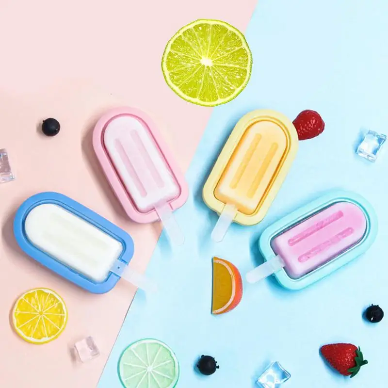 Popsicle DIY Ice Cream Making Mould Food Grade Silicone Ice Cube Makers Tray Mold Popsicle Tools Kitchen Gadgets