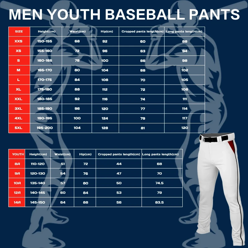 Baseball Pants with Pockets For Men Youth Solid Color Training Trousers Casual Running Hiking Pants