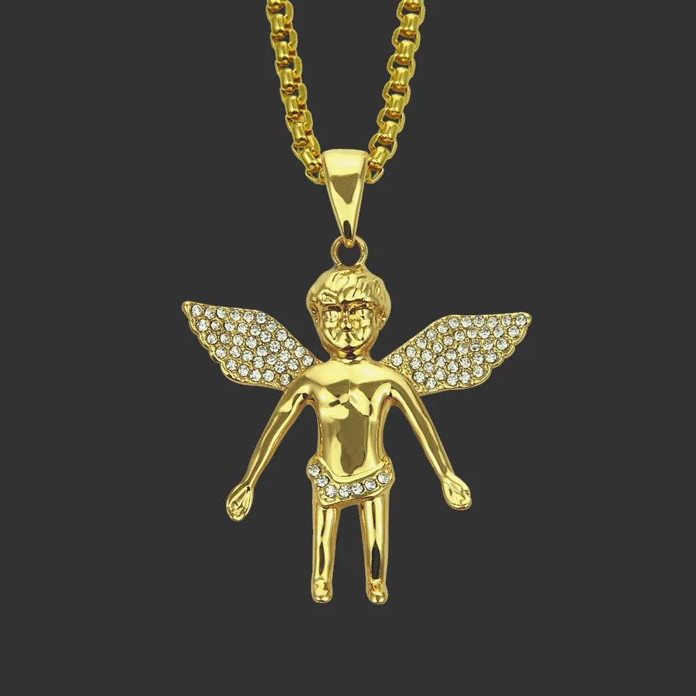 

Hot Fashion Feather Men Pendant Necklace Punk Vintage Stainless Steel Box Chain Necklace For Men Jewelry Gift