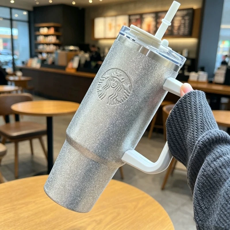 Starbucks Thermal Travel Mug with Anti-Spill Straw Lid and Wide Handle, 900ml Capacity