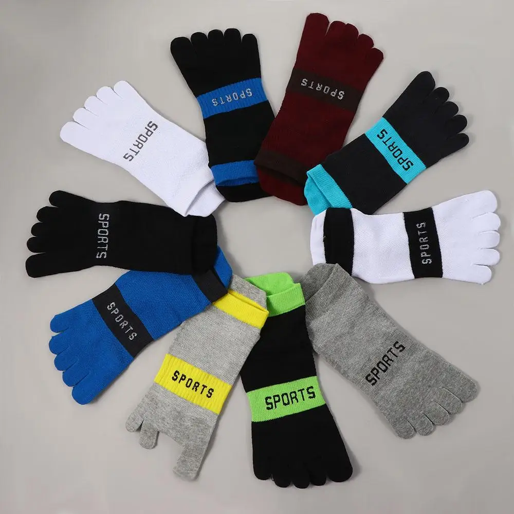 

1 Pair of Five Finger Socks Men Pure Cotton Sports Breathable Comfortable Shaping Anti Friction Men's Five Finger Socks