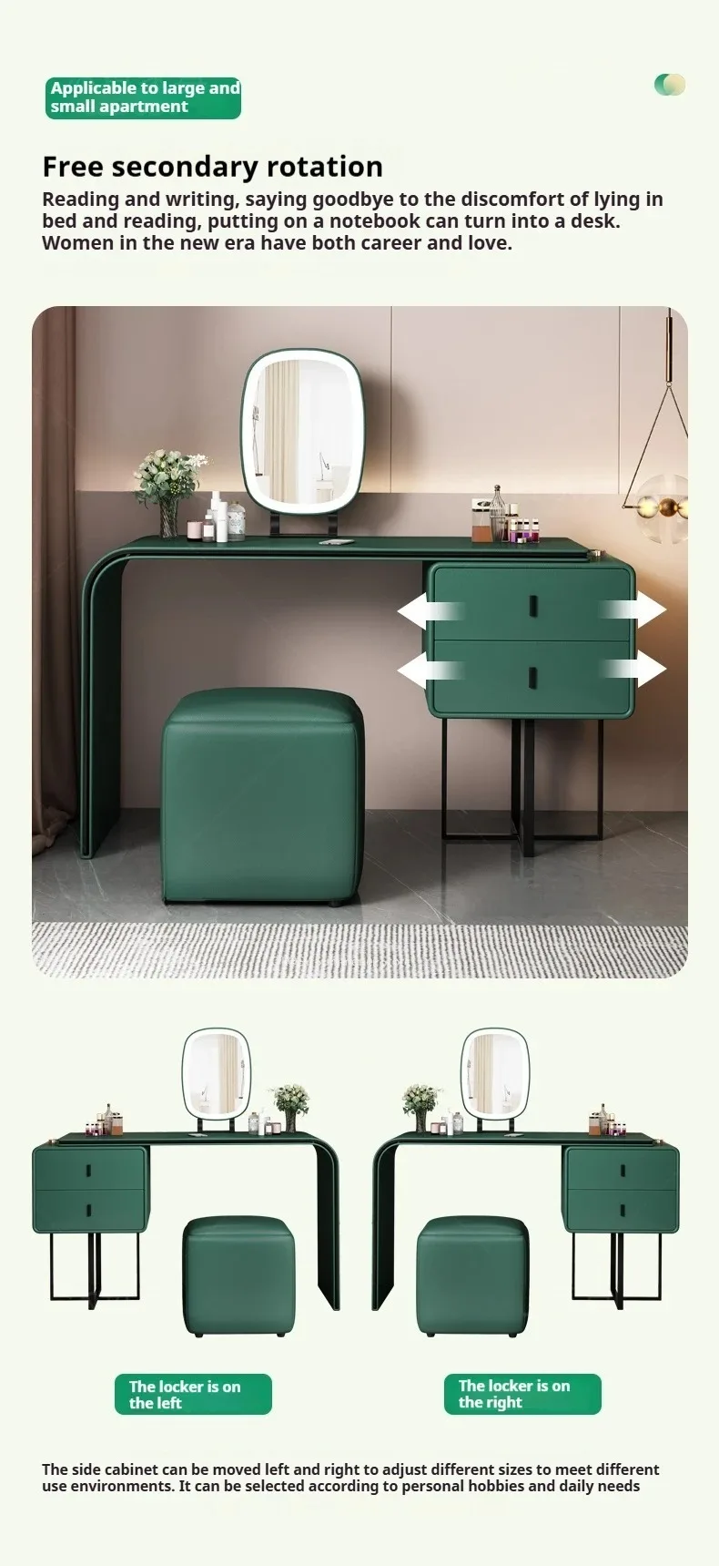 Description Picture 6 of itemVanity Makeup Desk Bedroom Furniture Furniture Bedroom Storage Cabinet Set Shoe Organizer Table Modern Aesthetic Room Desk