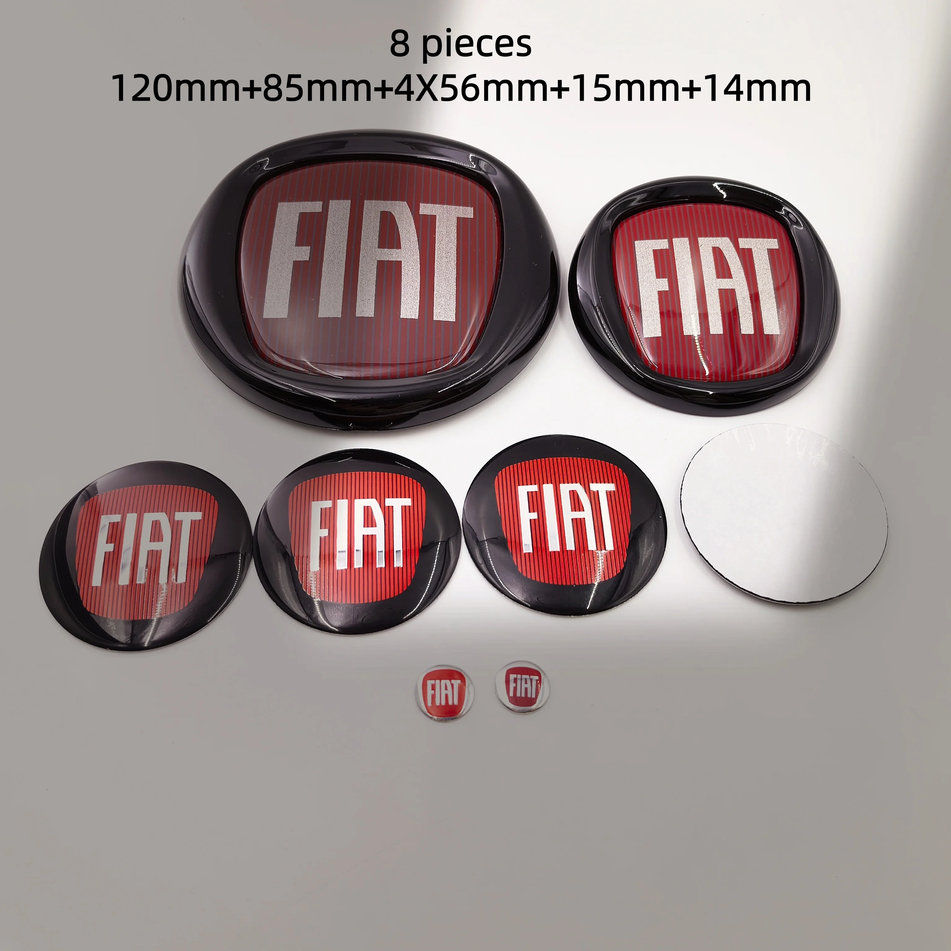 8-teiliges Set Fiat Auto-Embleme Motorhaube Kofferraum Logo-Abzeichen 85/120mm Vordere Motorhaube & Hinterer Kofferraum Fiat Logos zur Autodekoration – Detail 12
