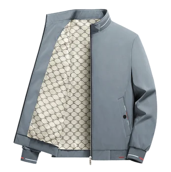 الخريف رقيقة 8XL الأعمال سترة الرجال ربيع الخريف الذكية معاطف غير رسمية الرجال الوقوف طوق جاكيتات سترة الطيار ملابس رجالي 4