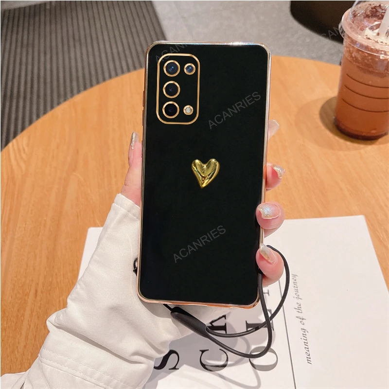 Enhanced 3D Gold Heart Plating Silicone Soft Phone Case