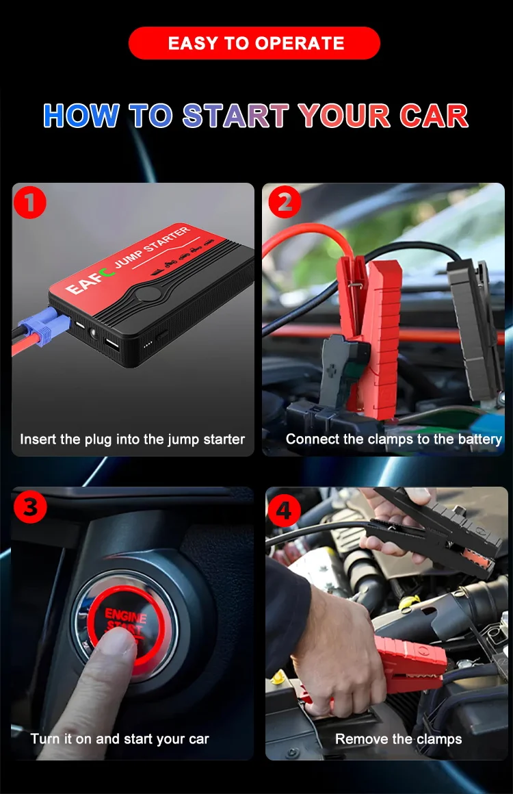 2000A Portable Car Jump Starter & Power Bank