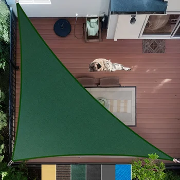 14'X14'X19.8' Triangle Sun Shade Sail, Shade Cloth Shading Net Canopy Shade Cover UV Block for Patio Backyard Garden Outdoor 8