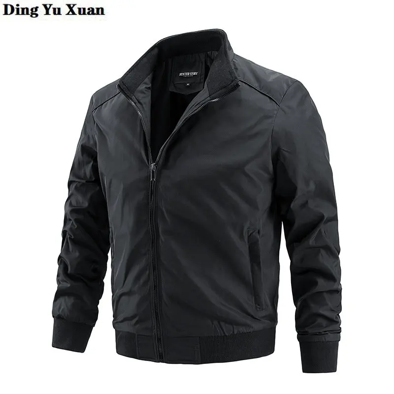 

Spring Autumn Men's Windbreaker Jackets Men Casual Business Solid Simple Slim Fit Mens streetwear Thin Coat Plus Size Outerwear