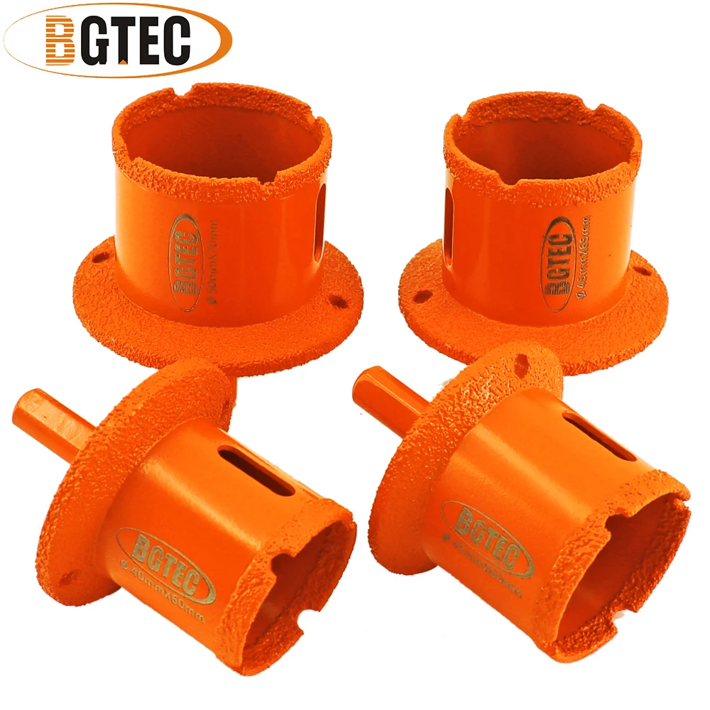 BGTEC 1pc Water Sink Dill Core Bits Triangle Shank Ceramic Marble Granite Tile Countertop Diamond Drilling Crowns Dia40/45/50mm