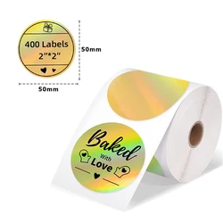 Holographic Laser Silver Thermal Sticker DIY Seal Labels for Craft and Party Decorations (Laser Gold)