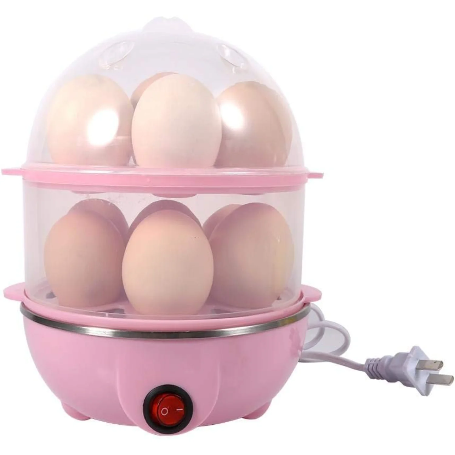 Egg Cooker,Multi-functional Double-Layer Egg-Maker & Poacher,Quickly Makes 14 Eggs,for Hard Boiled Eggs, Poached Eggs, Omelets,