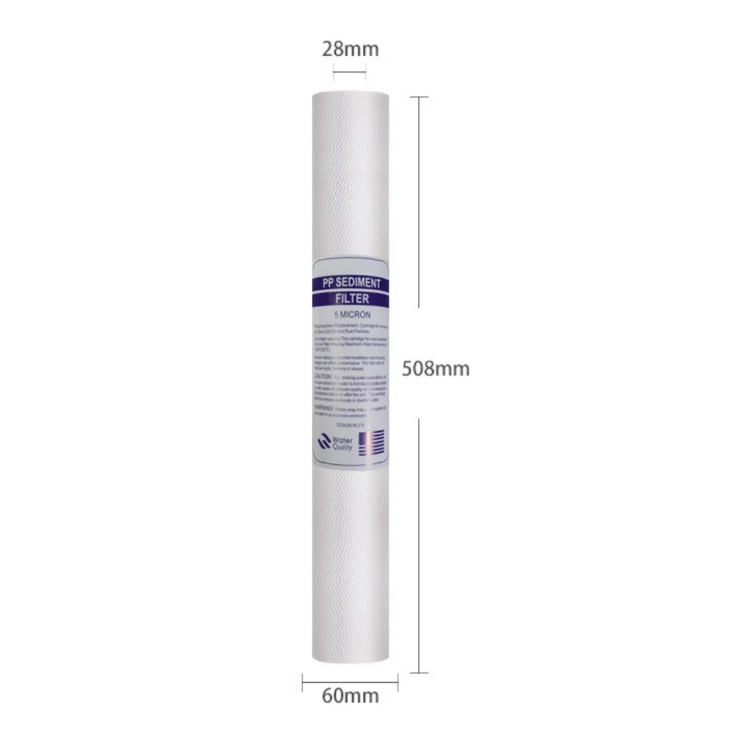 Water filter accessories replacement ro reverse osmosis restrictor 6pcs 20 INCH 1&5 Micron PPF/Sediment Water Purifier Front Filter Cartridge Replacement